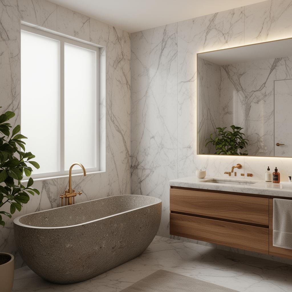 Stone & Brass Bath